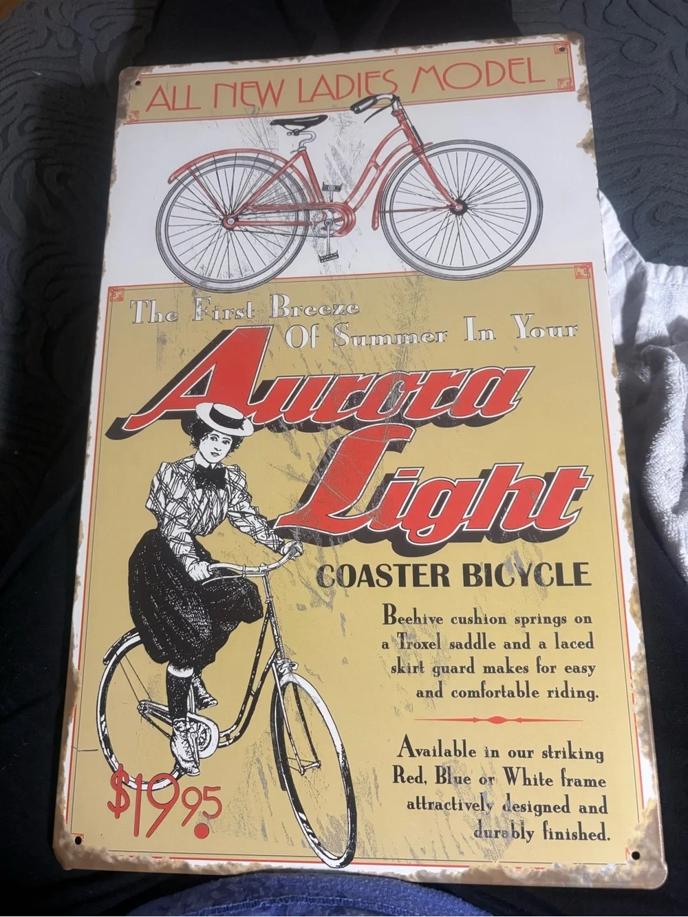 Coaster Bicycle Vintage-Style Metal Sign